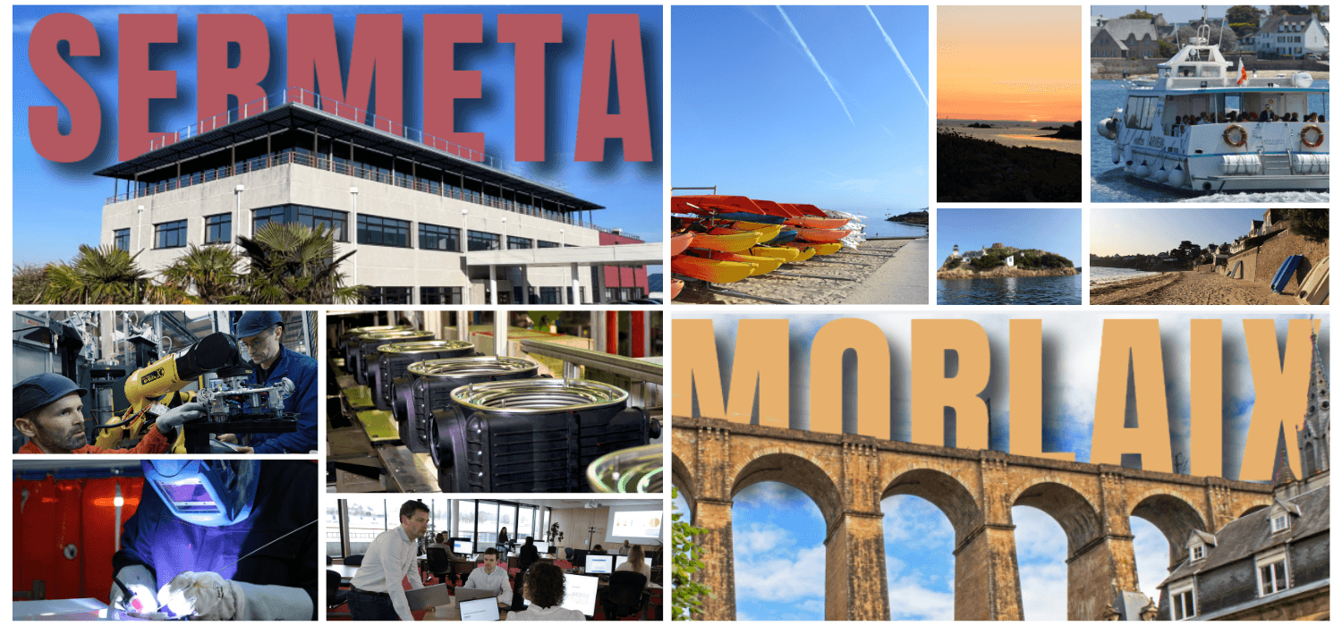 Collaborateurs Sermeta à Morlaix en Bretagne : carrière internationale dans l'industrie et qualité de vie en bord de mer.